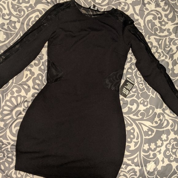 NWT Express black mesh bodycon dress - Picture 2 of 4